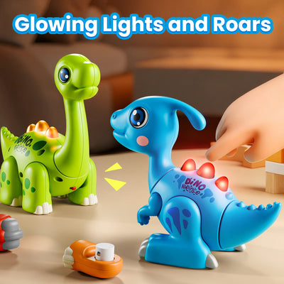 Fidtoy Dinosaur Assembly Toy Set with Lights and Sounds for Toddlers