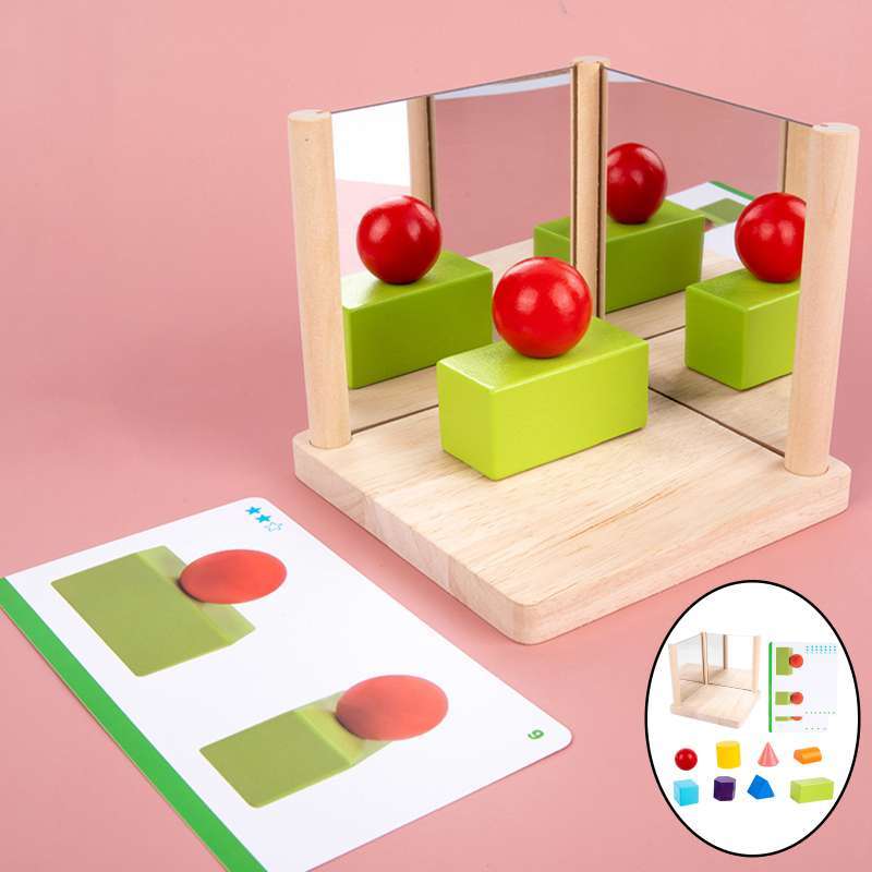 Miroir Blocs de formes 3D en bois - 893