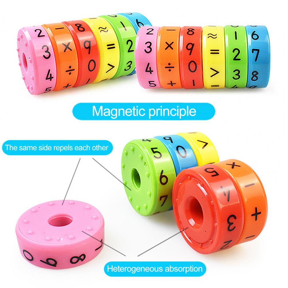 Fidtoy Mini Rotating Magnetic Math Operation Wheel for Kids Hands On Arithmetic Learning Toy Age 3+