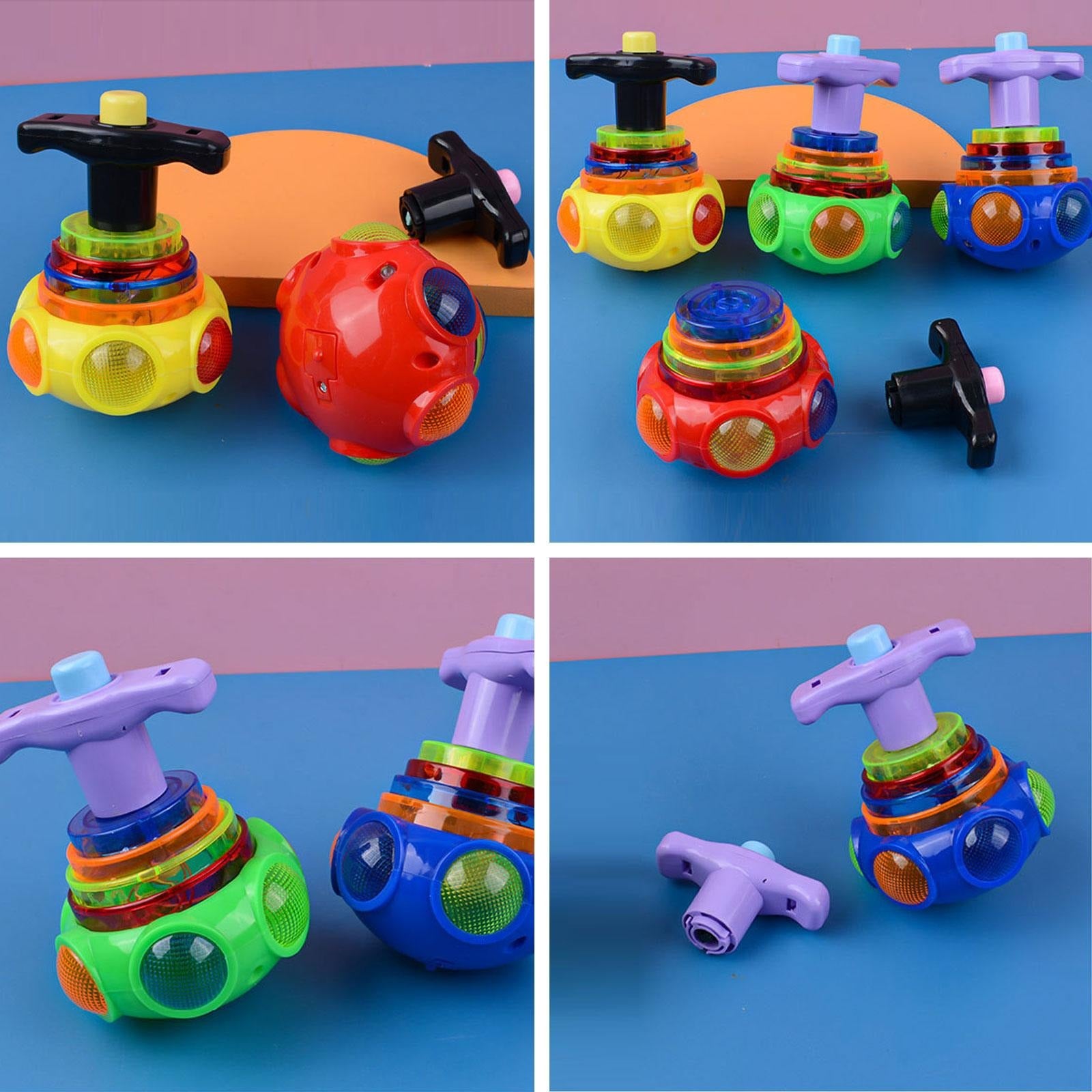 Fidtoy Light and Music UFO Gyro Spinning Top Toy for Kids Active Sensory Indoor Fun