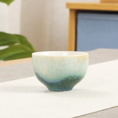 Buddha Stones Creative Green Ceramic Teacup Kung Fu Tea Cups Cup BS 6.2*4.2cm*50ml
