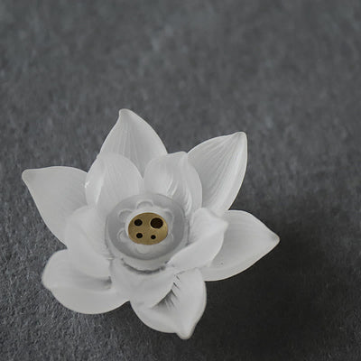 Buddha Stones Mini Lotus Liuli Crystal Healing Meditation Stick Incense Burner Decorations BS 17