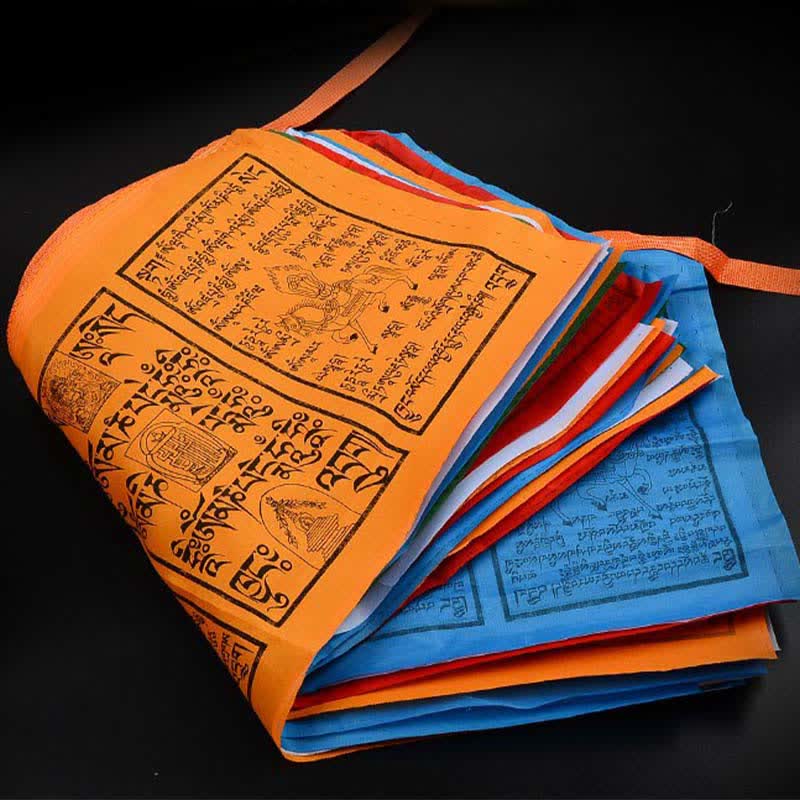 Buddha Stones Tibetan 5 Colors Silk Windhorse Auspicious Outdoor 25 Pcs Prayer Flag TIBETAN PRAYER FLAGS buddhastoneshop 18