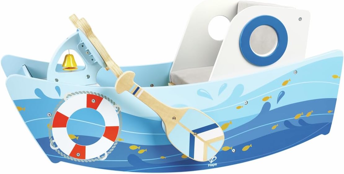 Bateau à chevaucher pour enfants Fidtoy avec rames et direction, jouet pour tout-petits