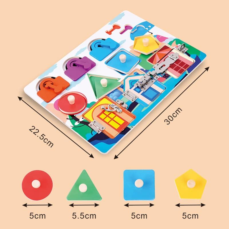 Dear Mia Little Liz | Montessori Busy Board Tablero de Puertas con Cerradura Figura | Estimulación temprana | Entrenar Motricidad Fina | Coordinación Ojo-Mano | Niños Infantil