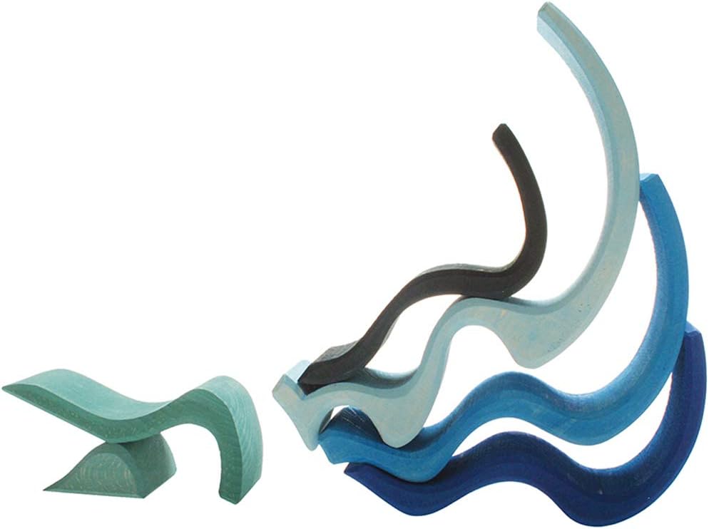 Fidtoy Sea Waves Rainbow Toys Wooden Stacking Toy for Kids