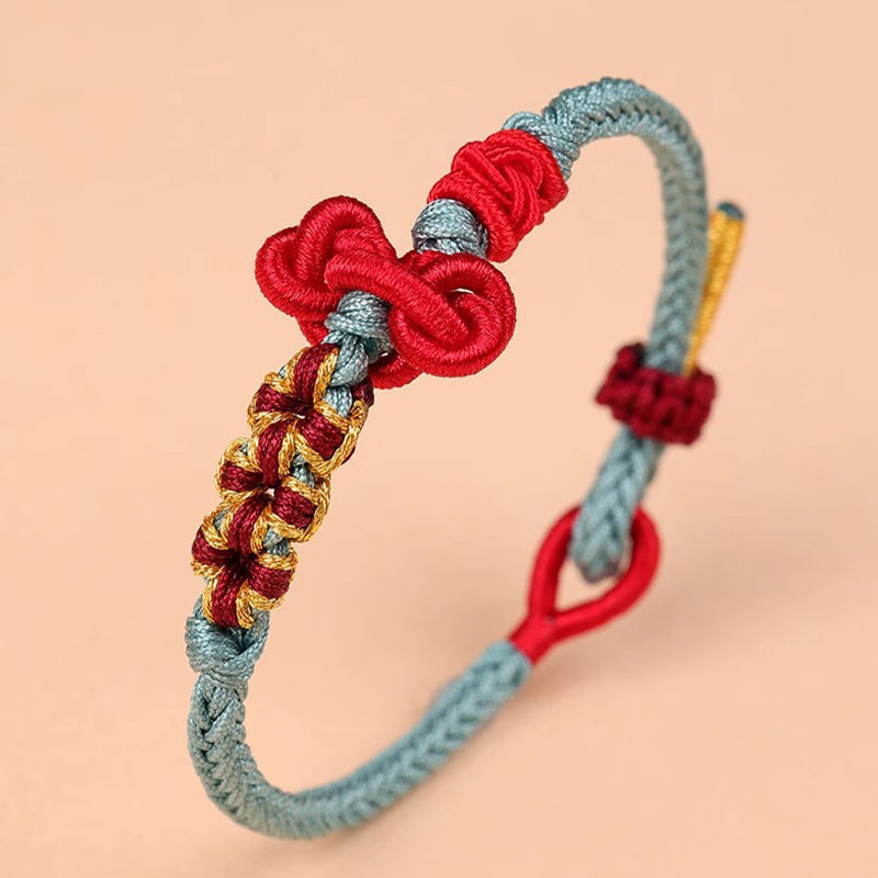 Buddha Stones Handmade Wenchang Knot Luck Strength Braided Rope Bracelet Bracelet BS 1