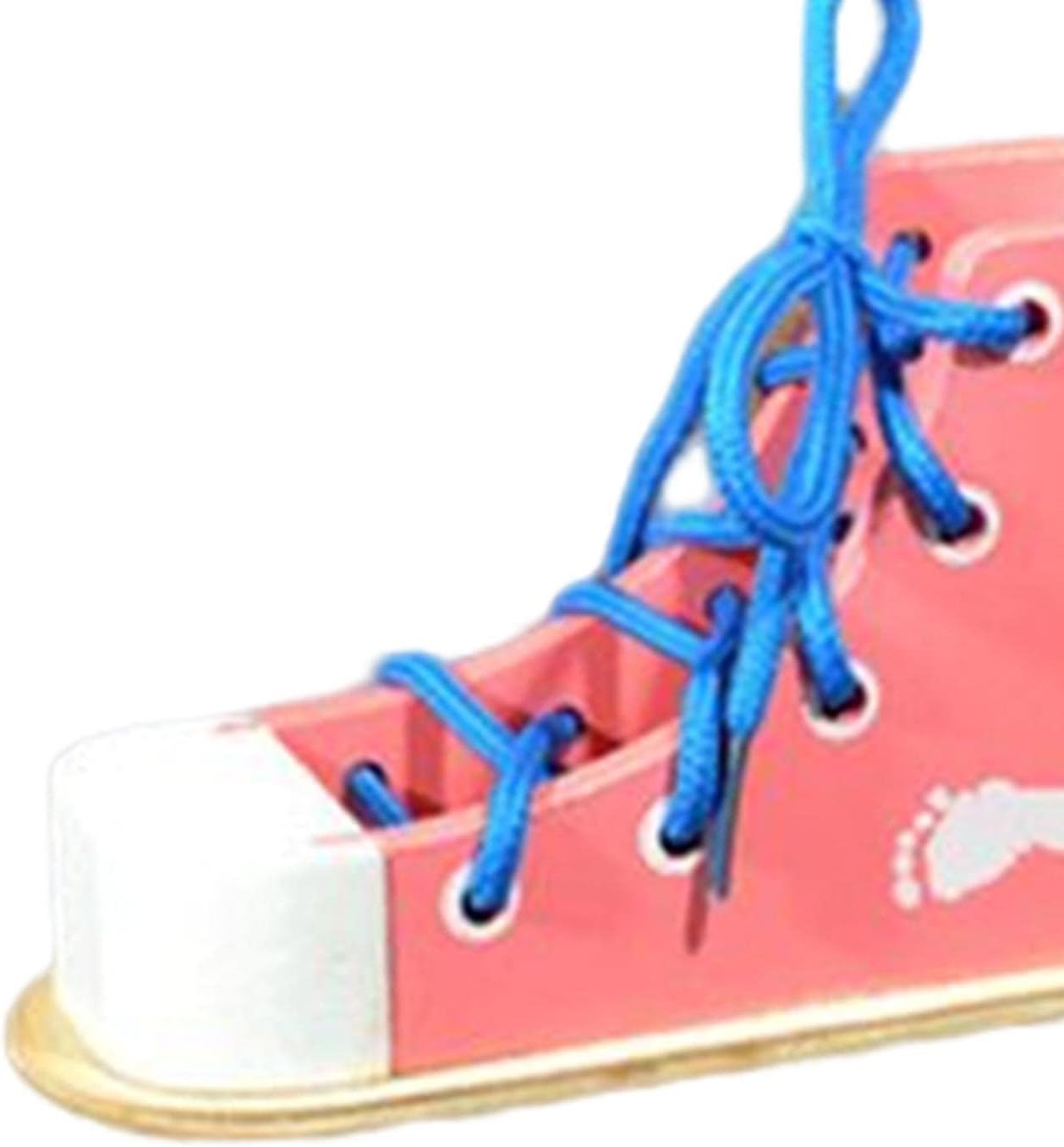 harayaa Montessori Wood Lacing,Preschool Practice Tying Shoes Tying Board, Tie Learning Tool for Toddler Children Kids, Pink