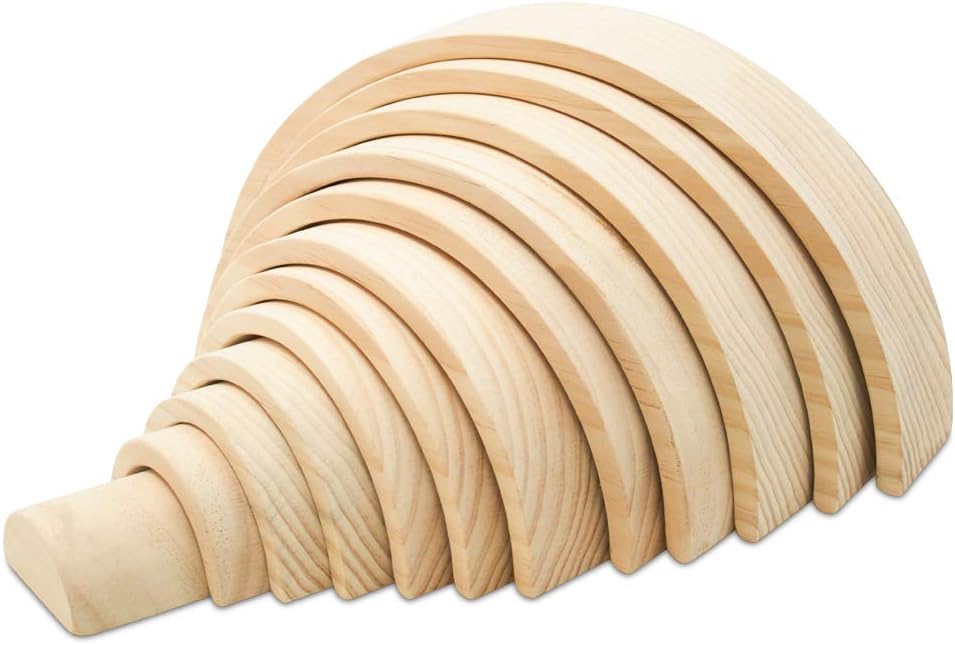 Fidtoy Semi Circle Natural Wood Open Ended Stacking Toy