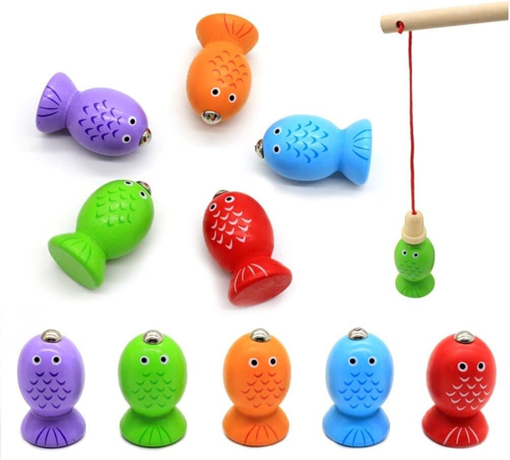 Jouet de pêche magnétique en bois Fidtoy pour enfants de 2 à 6 ans