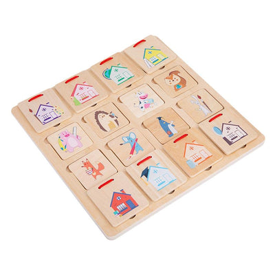 Enakshi® Matching Puzzles Wood Craft Toys Finding House Montessori for Toddlers|Baby | Toys for Baby | Developmental Baby Toys