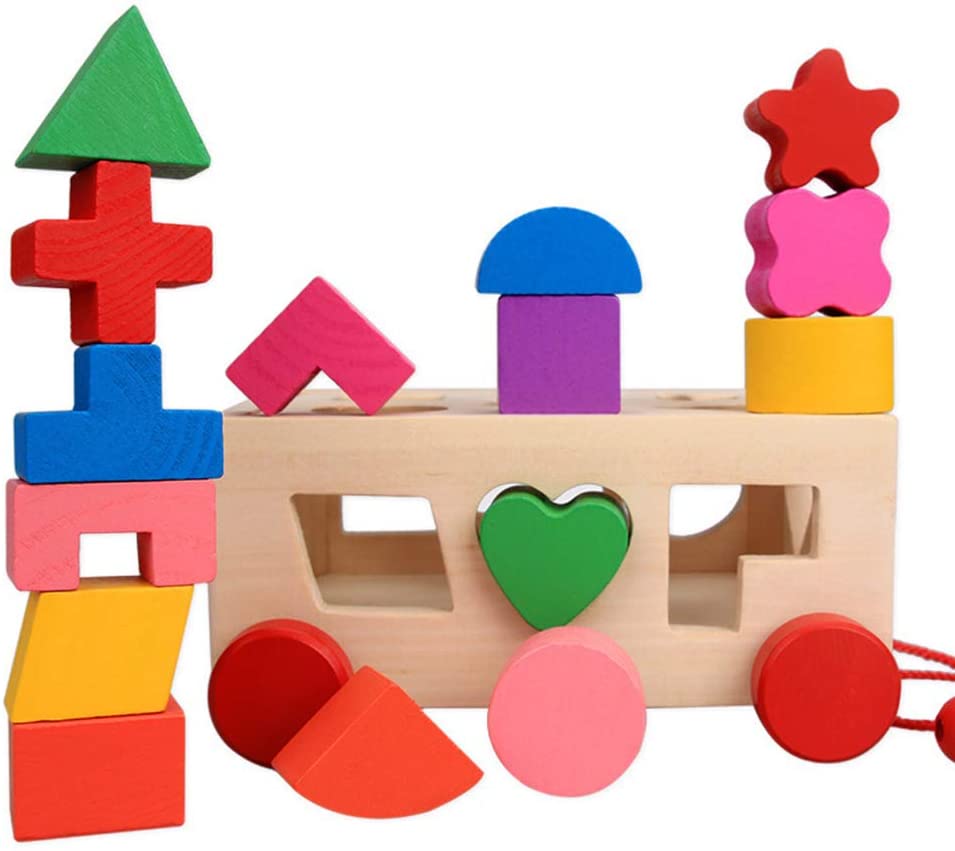 Le kit de jeu en bois Cube Car (15 formes)
