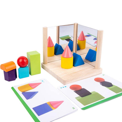 Miroir Blocs de formes 3D en bois - 893