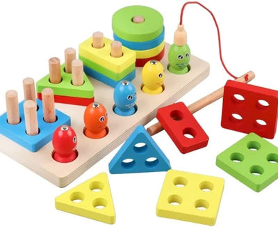 Jouet de pêche magnétique en bois Fidtoy pour enfants de 2 à 6 ans