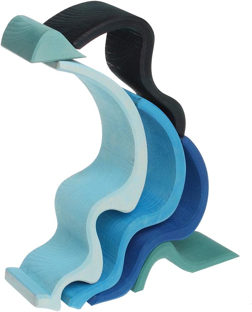 Fidtoy Sea Waves Rainbow Toys Wooden Stacking Toy for Kids