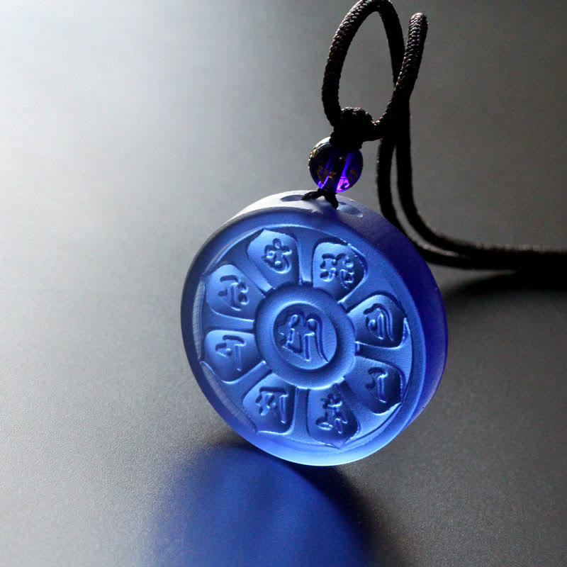 Buddha Stones Liuli Manjusri Lotus Enlightenment Necklace Necklaces & Pendants BS 2