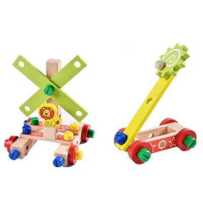 Fidtoy Juego de construcción de silla de madera Juguete de construcción Montessori