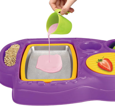 Fidtoy Kids Ice Cream Maker Toy with Freezer Tray Real Ingredients Kitchen Activity Set for Creative Dessert Play