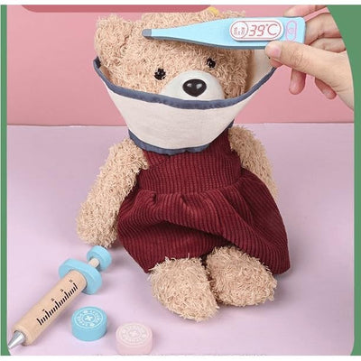 Fidtoy Wooden Children Doctor Pretend Play Set for Kids | 43Pcs Doctor Tool Kit, Medical Role Play Toy, Dentist Accessories, Stethoscope, Doctor Bag & Social Skills Toy Age 2-6
