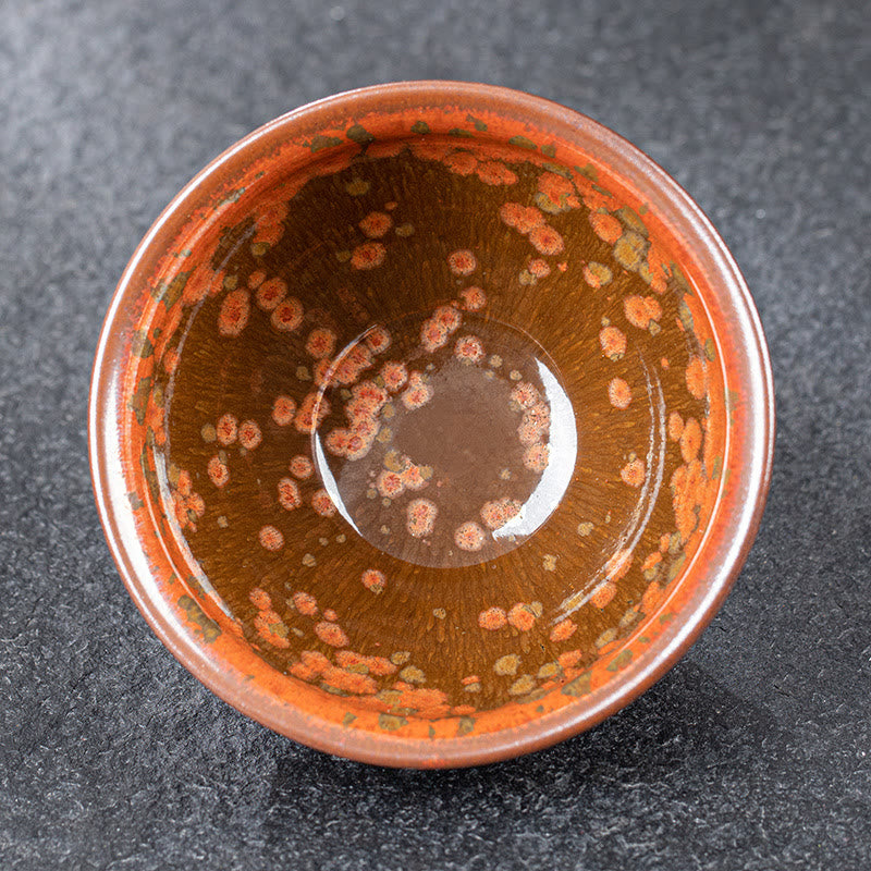 Buddha Stones Blooming Flowers Pattern Chinese Jianzhan Kiln Change Ceramic Teacup Kung Fu Tea Cup Bowl Jian Zhan Tea Cup BS 12.4cm*7.4cm*330ml