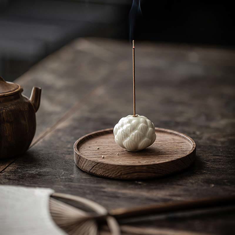 Buddha Stones Mini Lotus Flower Meditation Ceramic Stick Small Incense Burner Decoration Incense Burner BS 6