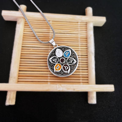Buddha Stones Tibetan Om Mani Padme Hum Purity Necklace Pendant Necklaces & Pendants BS 4