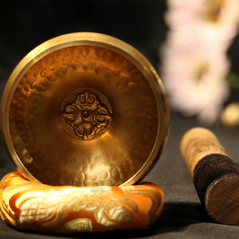 Buddha Stones Tibetan Sound Bowl Handcrafted for Relaxation and Mindfulness Meditation Singing Bowl Set Singing Bowl buddhastoneshop 3.14IN (8CM)