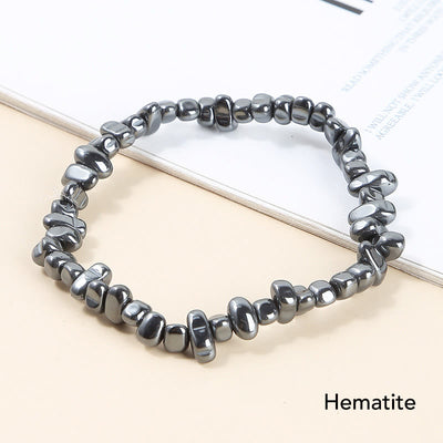 Natural Irregular Shape Crystal Stone Warmth Soothing Bracelet Bracelet BS Hematite