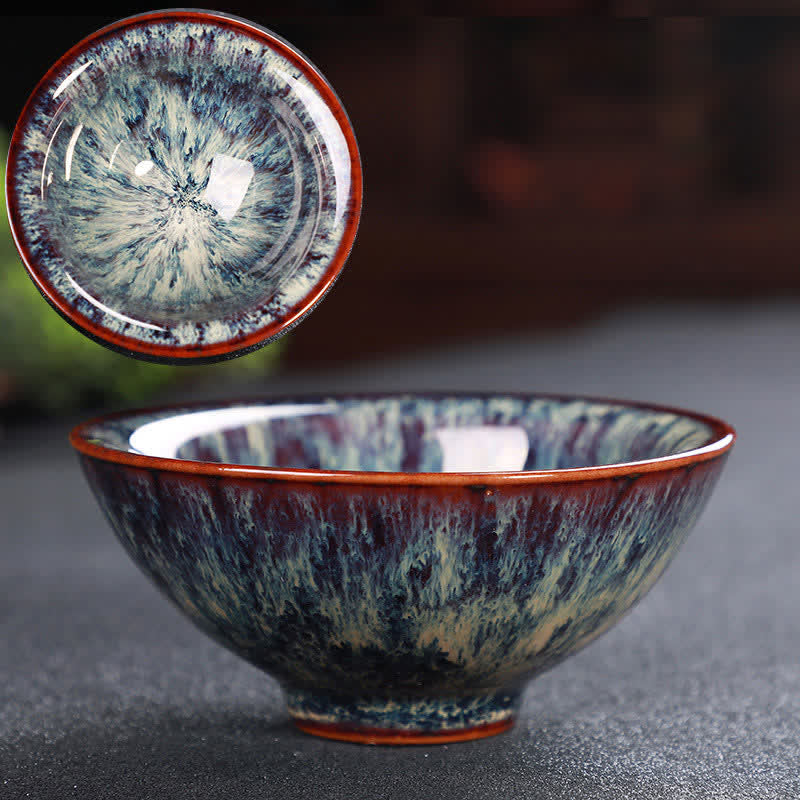Buddha Stones Colorful Ceramic Teacup Home Office Tea Cups - Azure - image 74