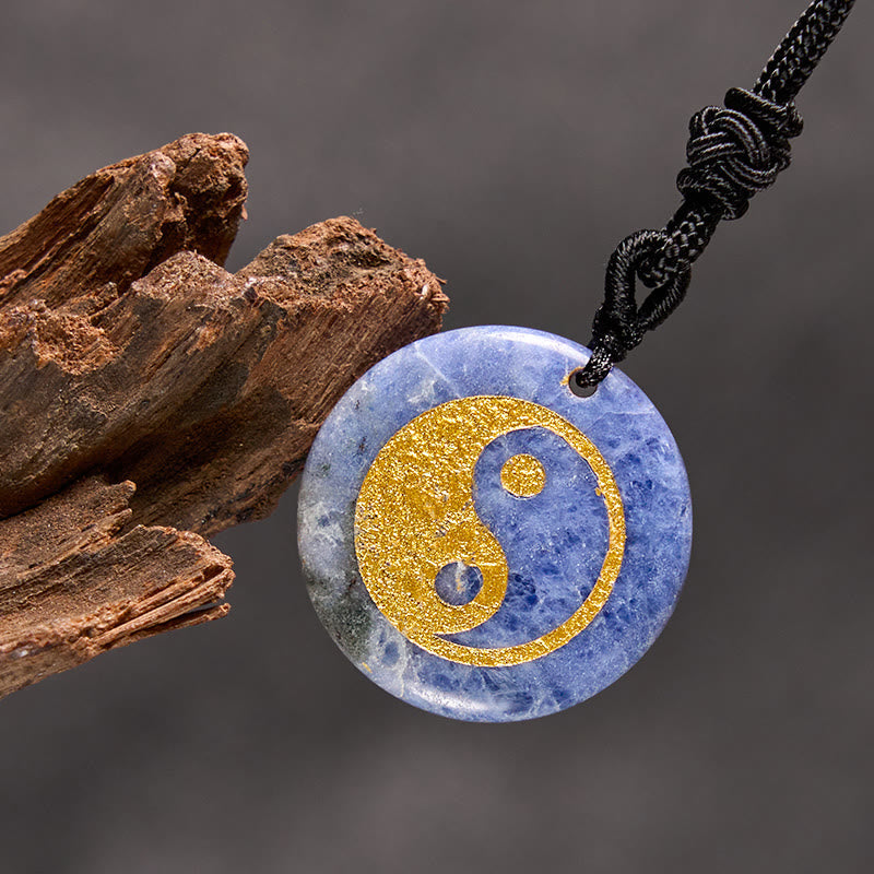 Buddha Stones Various Crystal Amethyst Tiger Eye Green Aventurine Yin Yang Spiritual Necklace Pendant Necklaces & Pendants BS Sodalite