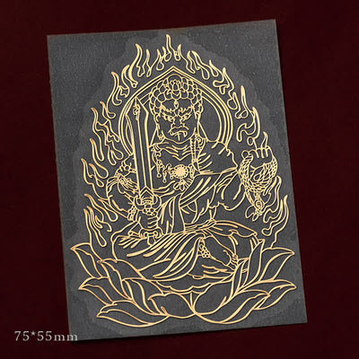 Buddha Stones 12 Chinese Zodiac Blessing Wealth Fortune Phone Sticker Phone Sticker BS Rooster-Acalanatha Large