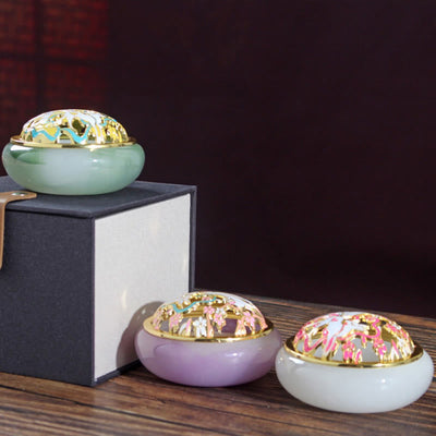Buddha Stones Nine Tailed Fox Liuli Crystal Healing Meditation Incense Burner Incense Burner BS 1