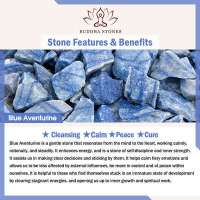 Buddha Stones Natural Blue Aventurine Lotus Peace Necklace Bracelet Bracelet Necklaces & Pendants BS 7