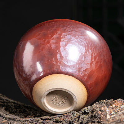 Buddha Stones Handmade Chinese Jianzhan Lotus Design Ceramic Teacup Kung Fu Tea Cup Jian Zhan Tea Cup BS 10