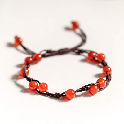 Bracelet calme Foviel en agate rouge, agate mousse et cinabre