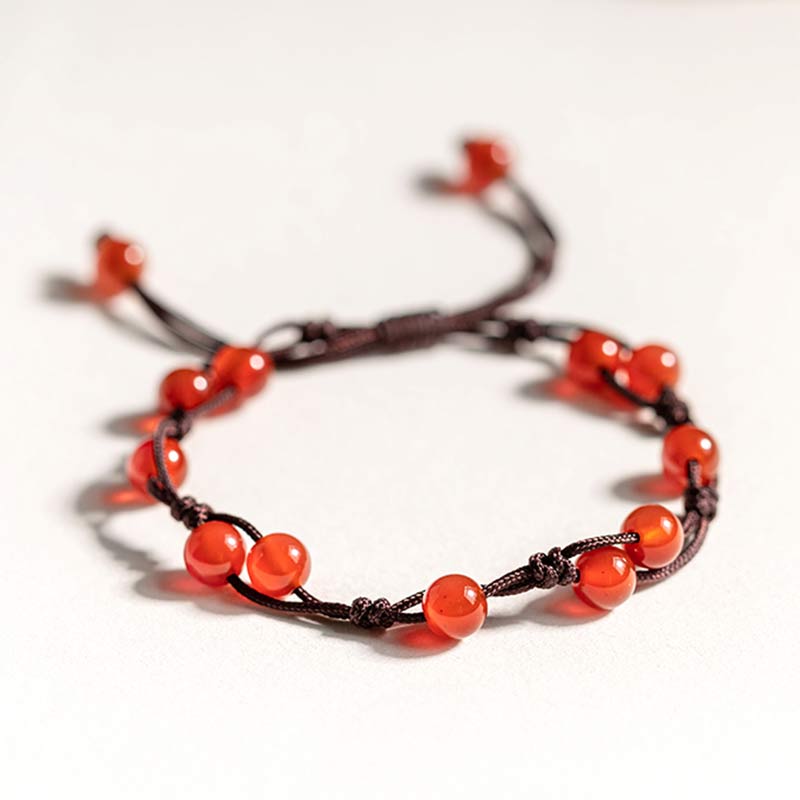 Bracelet calme Foviel en agate rouge, agate mousse et cinabre