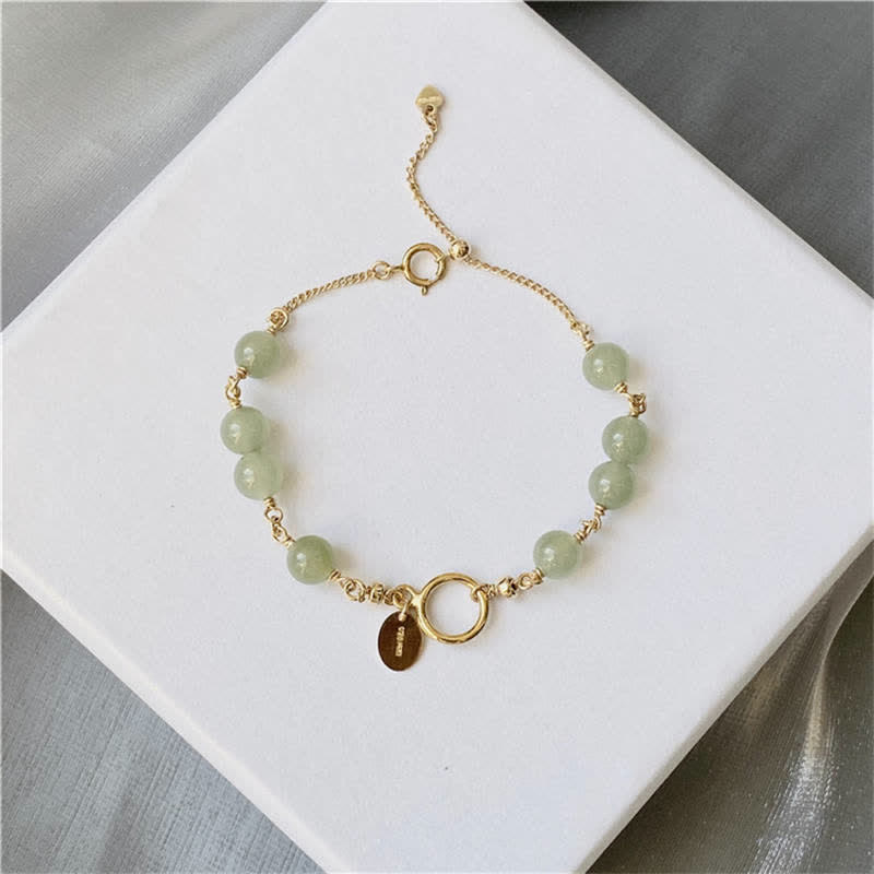 Buddha Stones Unique Natural Hetian Jade 14K Gold filled Luck Beaded Bracelet Bracelet BS 10