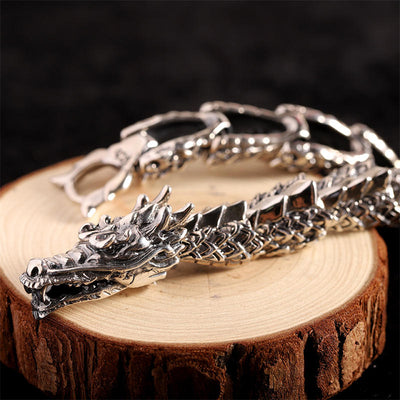 Foviel 925 Sterling Silber Drachen Glück Erfolg Armband