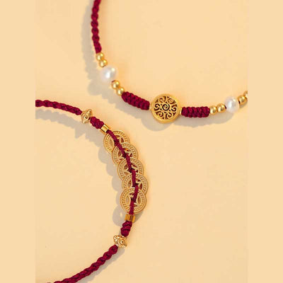 Buddha Stones Copper Coin Fortune Tree Luck Strength Braided Bracelet Bracelet BS 17