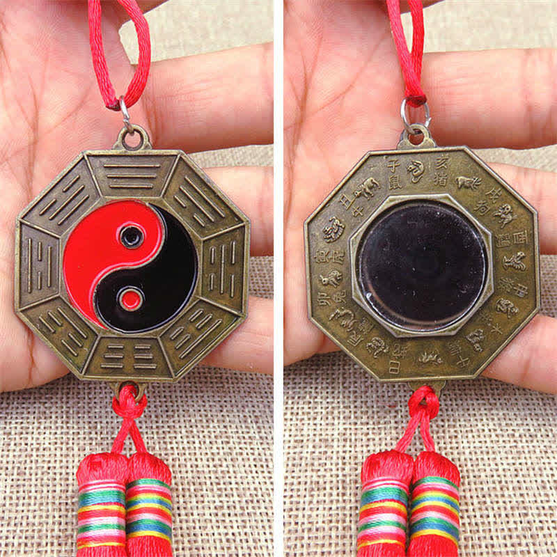 Buddha Stones Feng Shui Bagua Map Chinese Knotting Harmony Energy Map Mirror Bagua Map BS 4