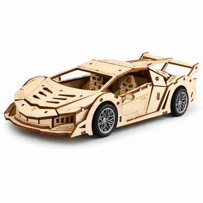 Lamborghini Mecánico de Madera 3D con Cuerda, 114 Piezas - 805