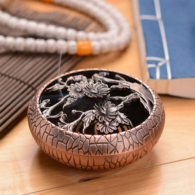Buddha Stones Plum Flower Orchid Chrysanthemum Pattern Peace Incense Burner Decoration Decorations Incense Burner BS Chrysanthemum