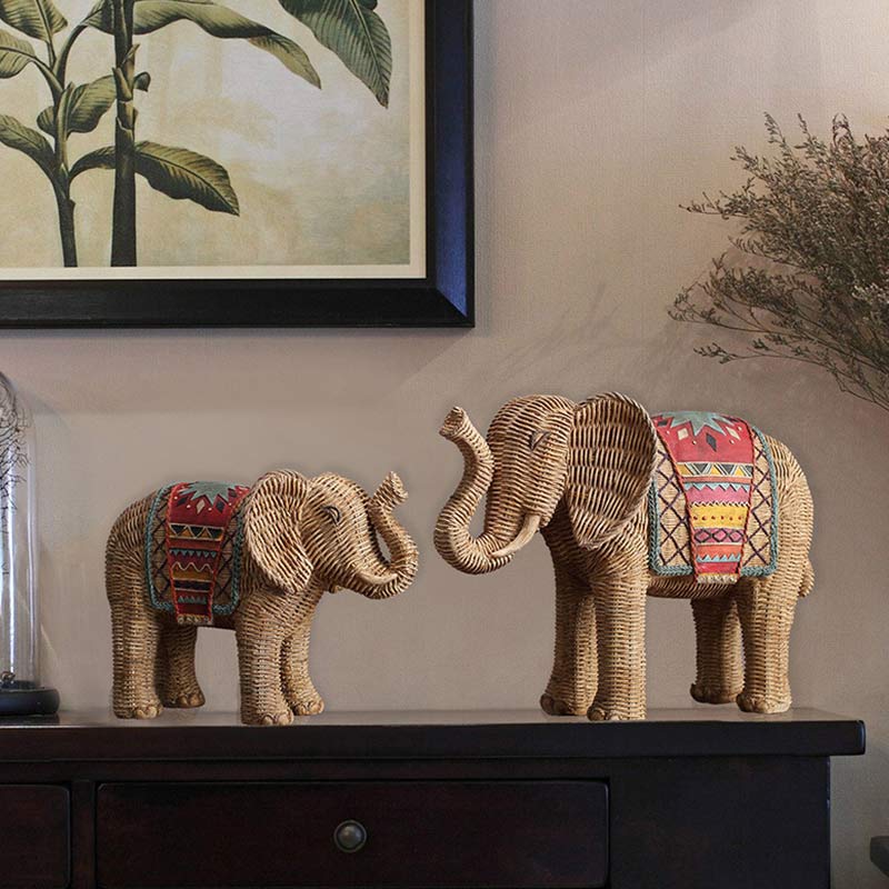 Buddha Stones Elephant Resin Wisdom Wealth Home Decoration Decorations BS 8
