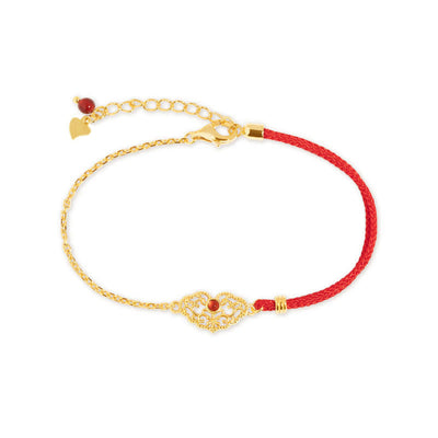 Buddha Stones Lock of Good Wishes Luck Strength Chain Bracelet Bracelet BS 6