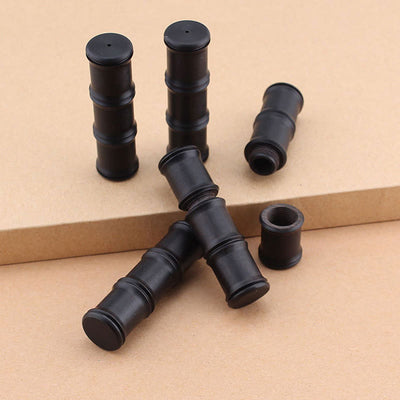 Buddha Stones Ebony Wood Bamboo Pattern Ghau Prayer Box Peace Necklace Pendant Necklaces & Pendants BS 9
