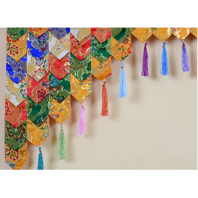 Buddha Stones Tibetan Five Colors Hanging Curtain Prayer Altar Healing Meditation Curtain Prayer Altar BS 5