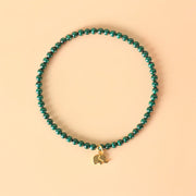 Bracelet anti-anxiété en malachite naturelle Foviel en forme d'éléphant