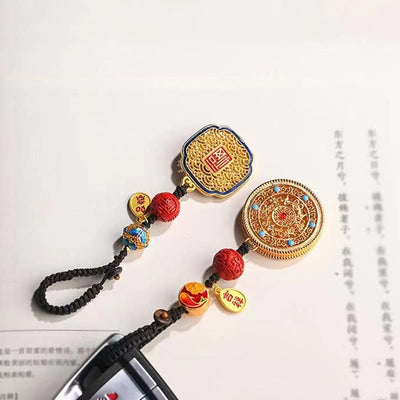Buddha Stones Fu Character Blessing Ruyi Charm Key Chain Key Chain BS 18
