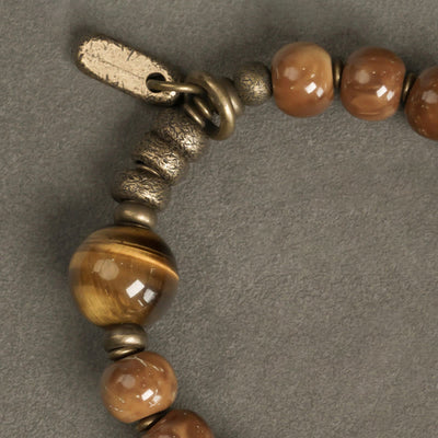 Buddha Stones Kuka Seed Tiger Eye Gold Sheen Obsidian Copper Wealth Luck Bracelet Bracelet BS 11