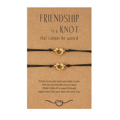 Buddha Stones Friendship Best Friend Gift String Bracelet Bracelet BS Gold 2Pcs
